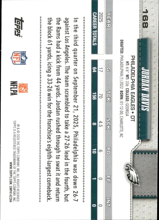 Jordan Davis card back