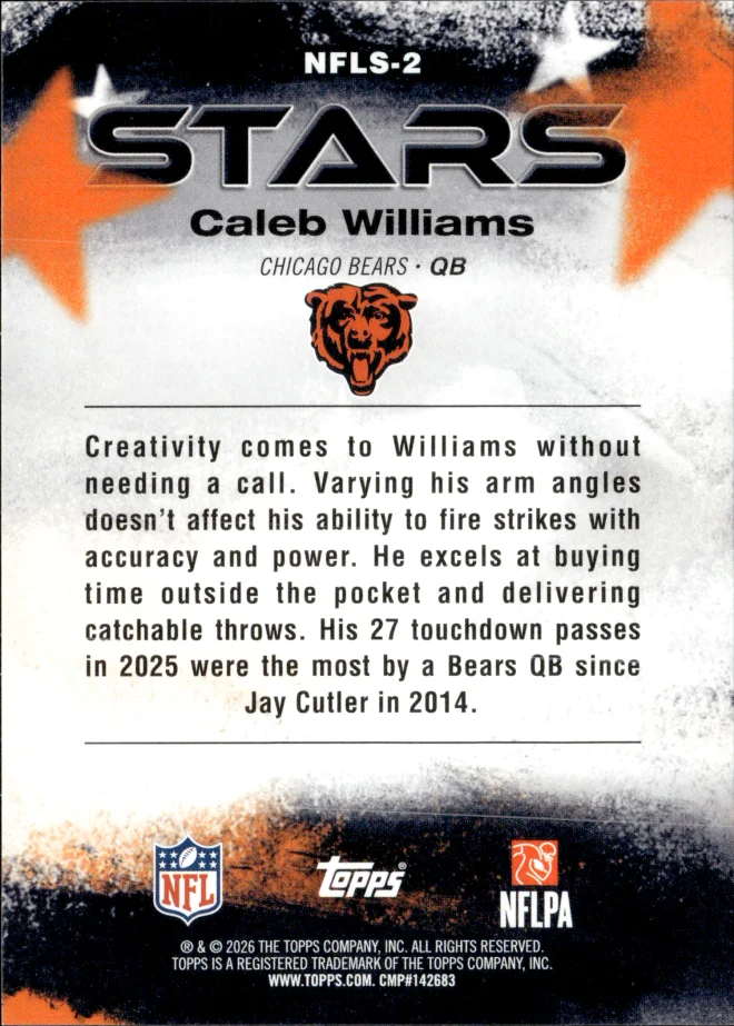Caleb Williams card back