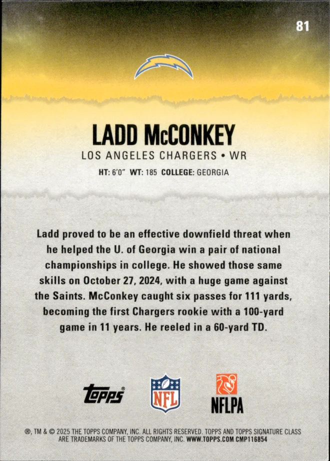 Ladd McConkey card back