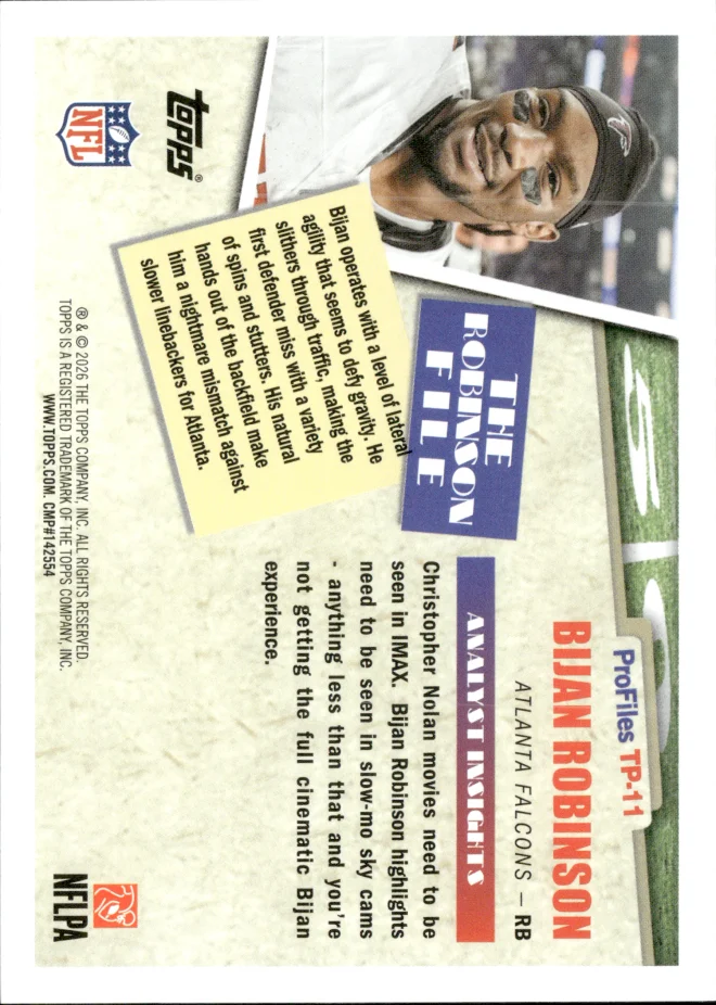 Bijan Robinson card back