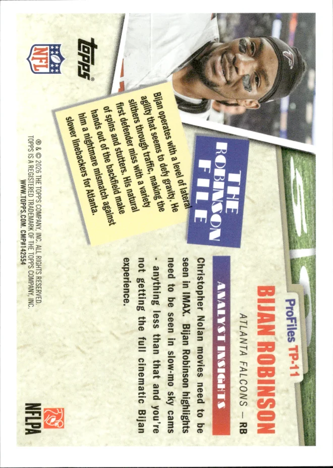 Bijan Robinson card back