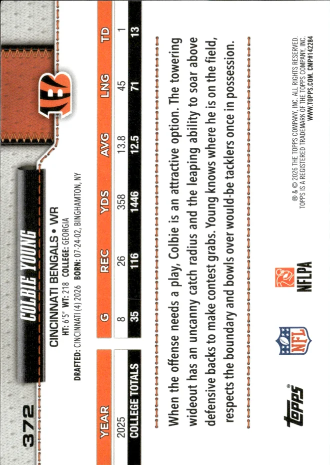 Colbie Young card back