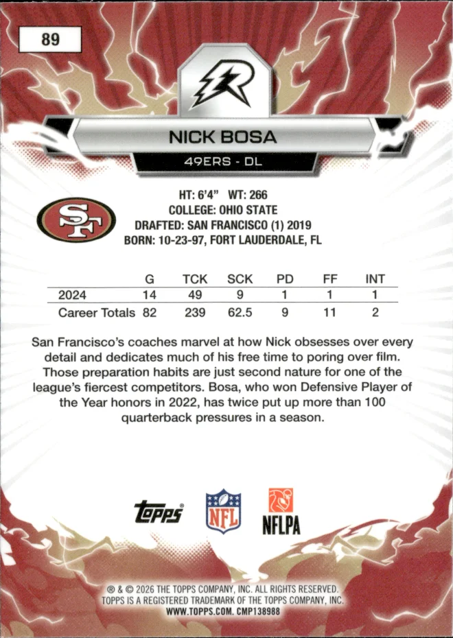 Nick Bosa card back