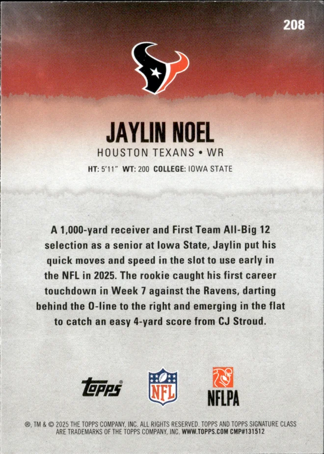 Jaylin Noel card back