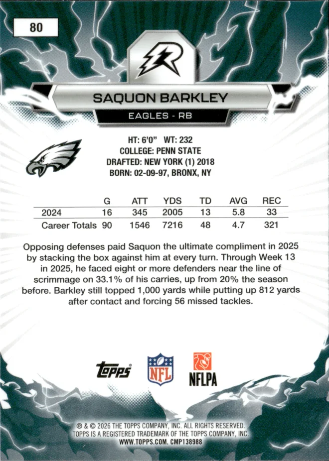 Saquon Barkley card back