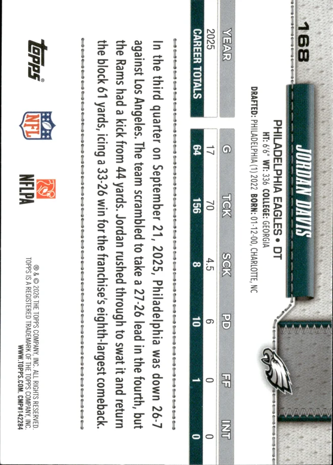 Jordan Davis card back