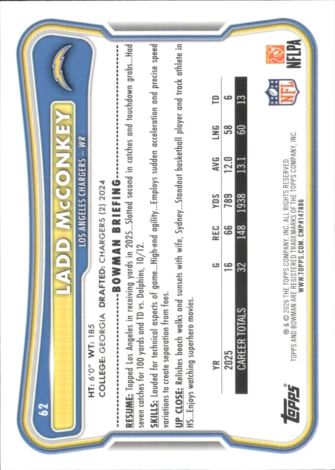 Ladd McConkey card back