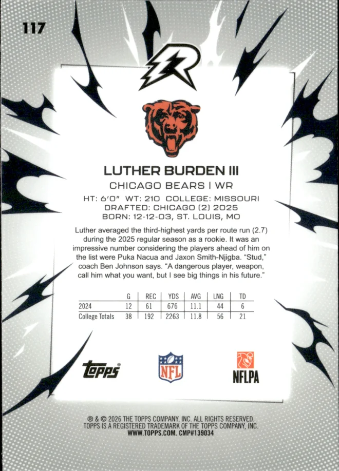 Luther Burden III card back