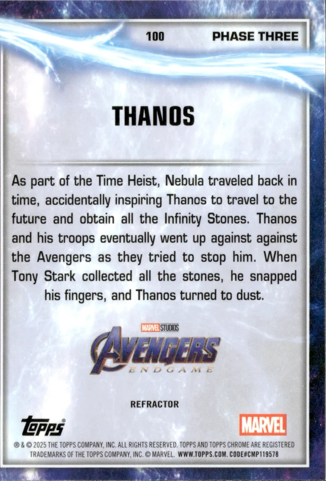 Thanos card back