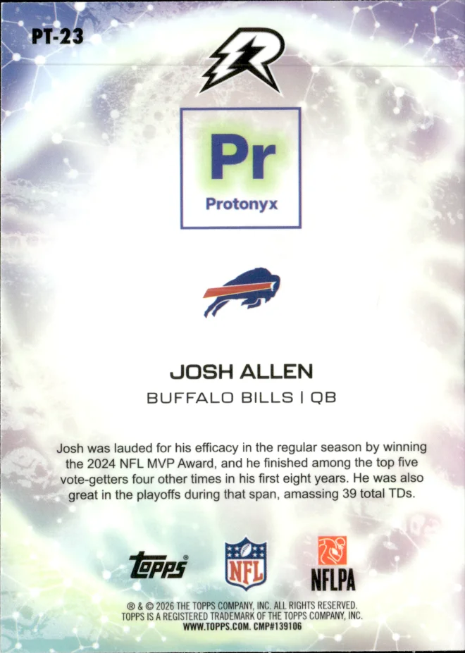 Josh Allen card back