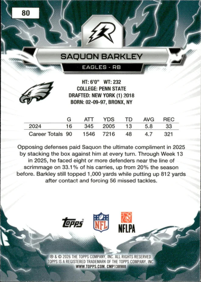 Saquon Barkley card back