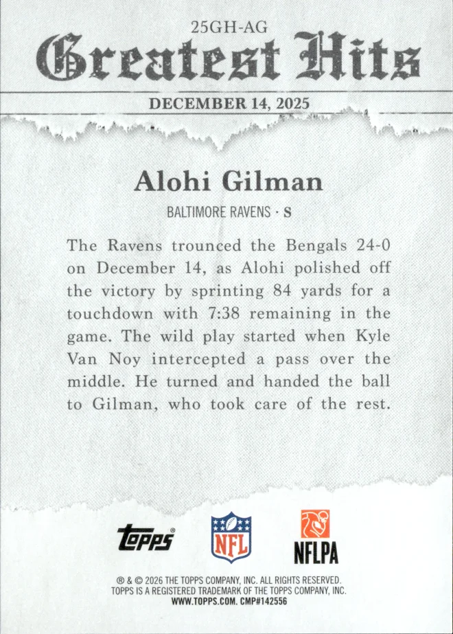 Alohi Gilman card back