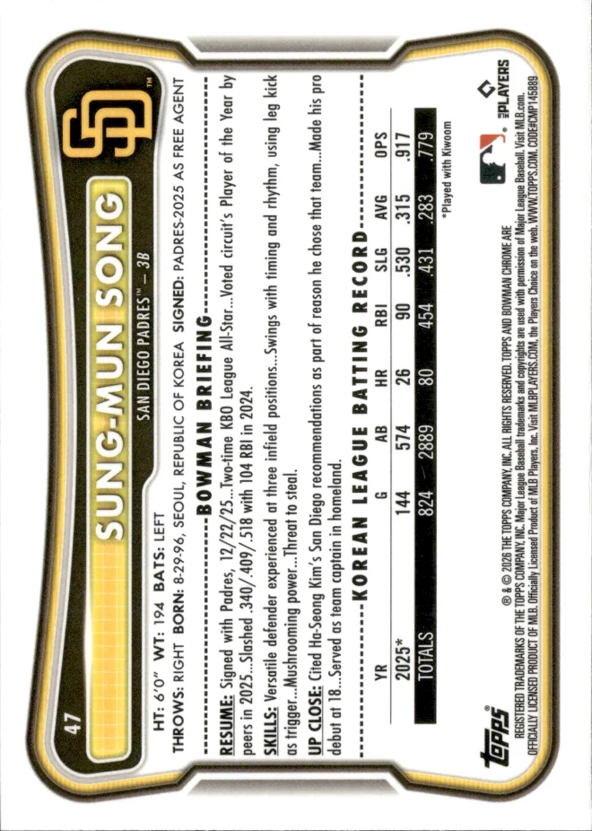 Sung-Mun Song card back