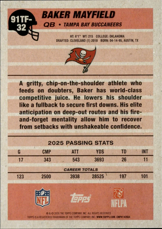 Baker Mayfield card back