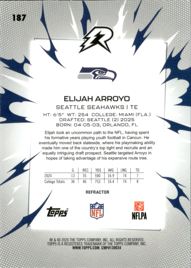 Elijah Arroyo card back