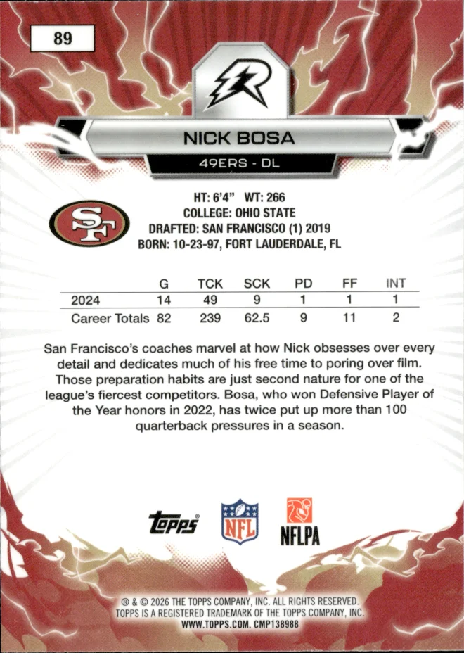 Nick Bosa card back