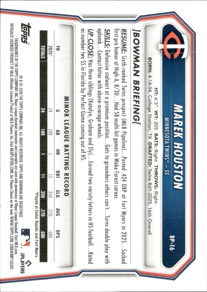 Marek Houston card back