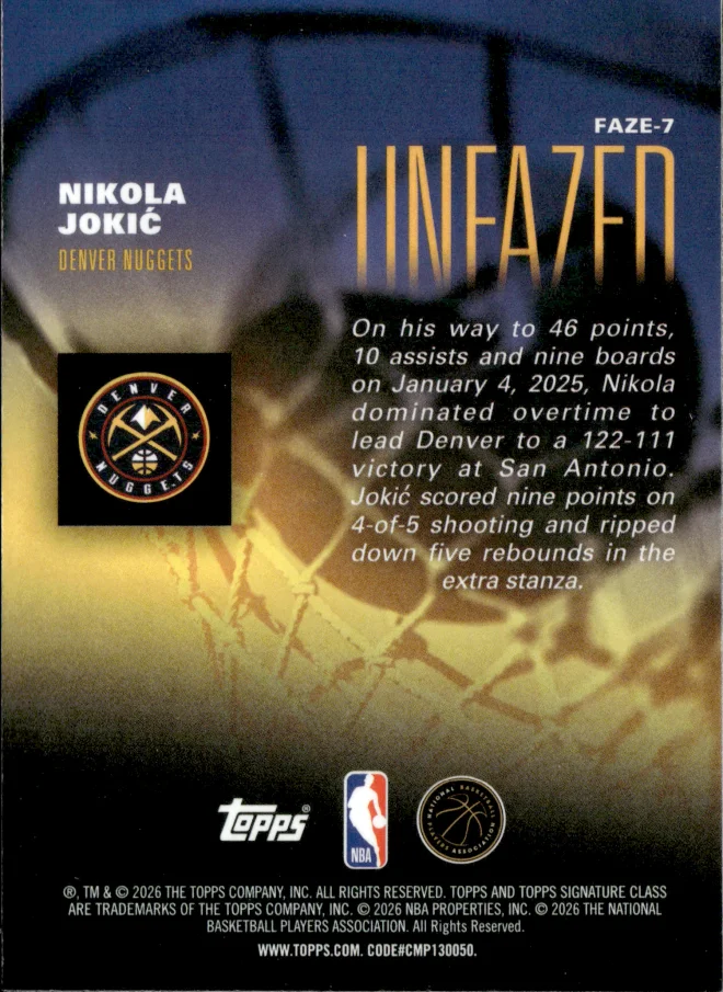 Nikola Jokić card back