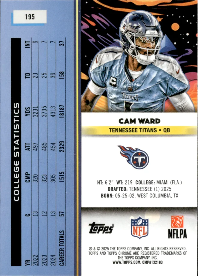 Cam Ward card back