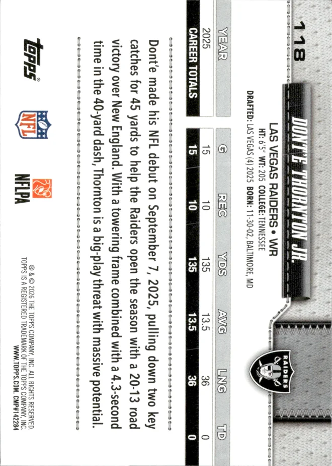 Dont'e Thornton Jr. card back