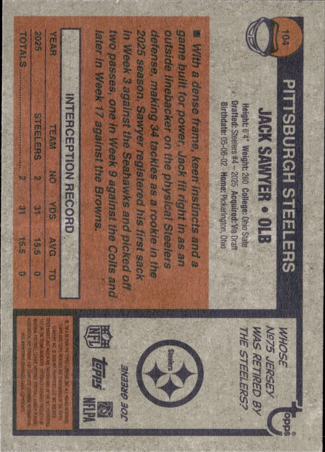 Jack Sawyer card back