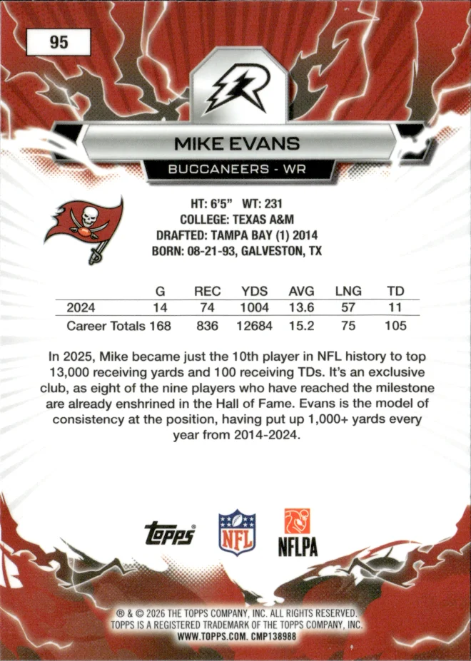 Mike Evans card back