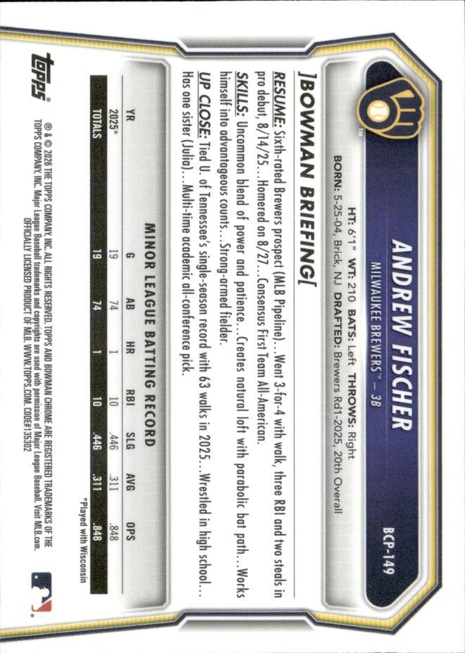 Andrew Fischer card back
