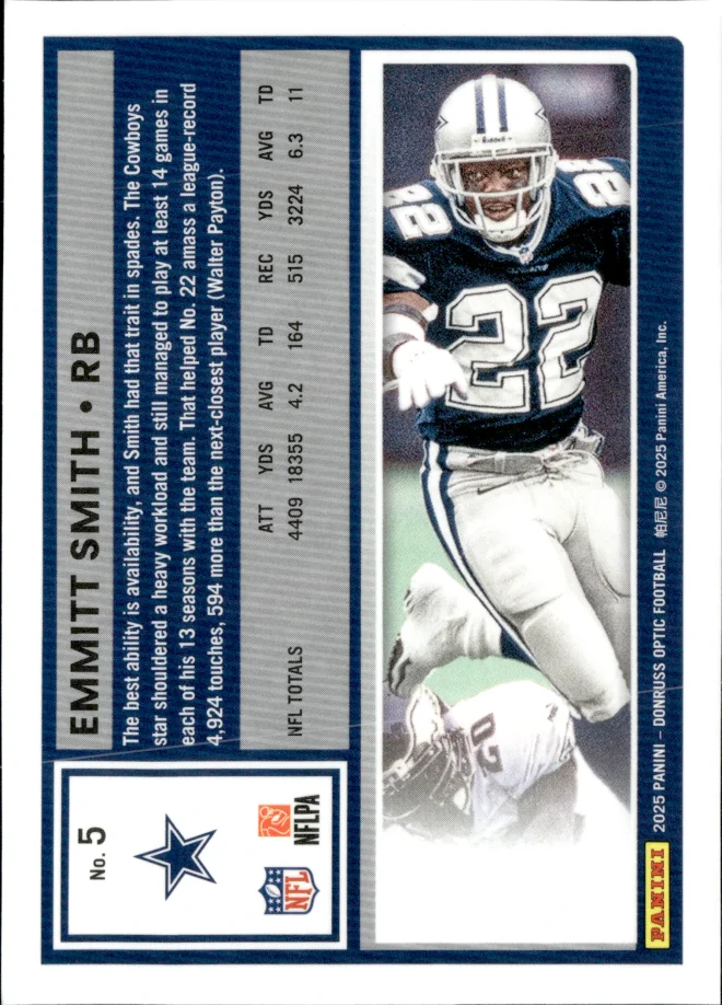 Emmitt Smith card back