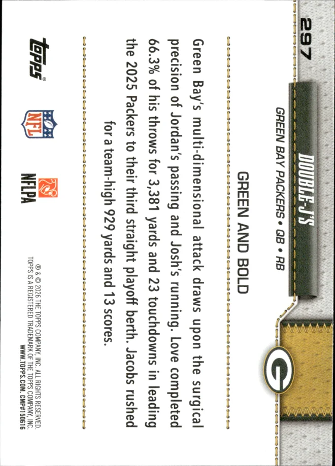 Jordan Love / Josh Jacobs card back