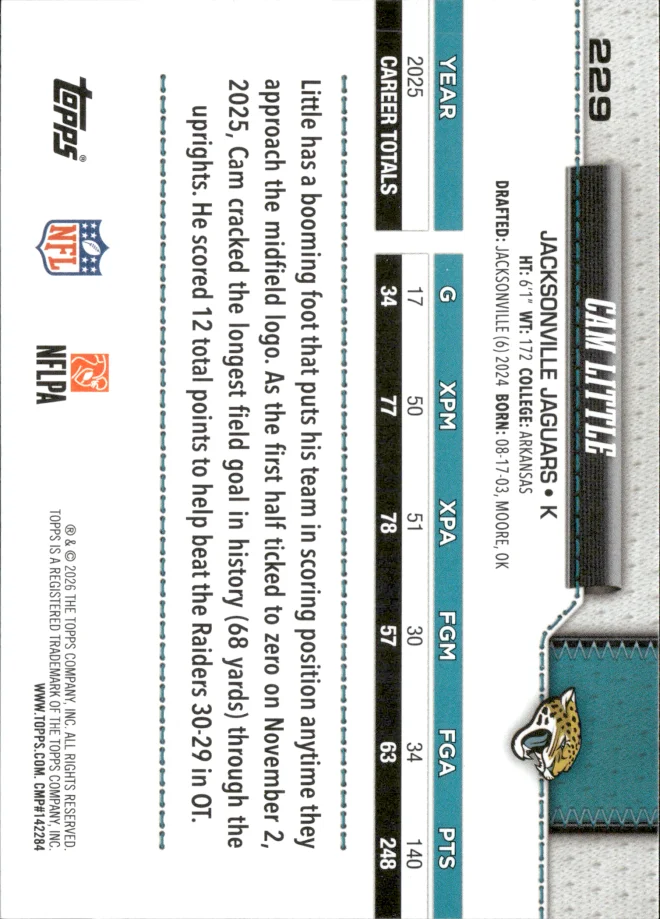 Cam Little card back