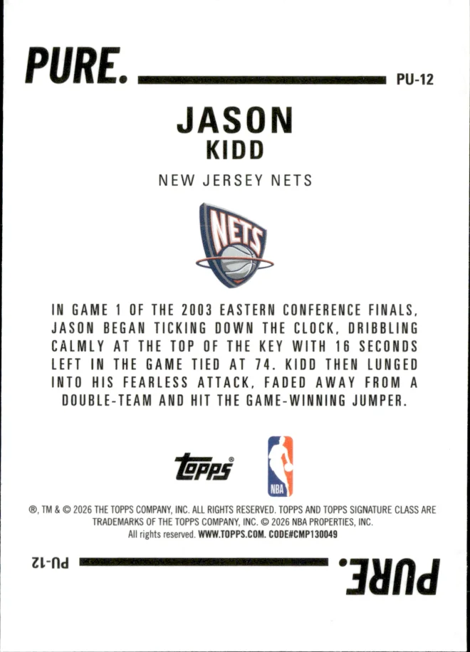 Jason Kidd card back