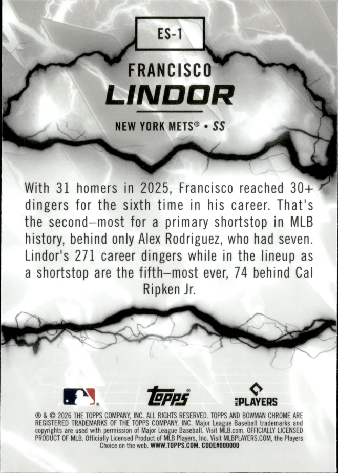 Francisco Lindor card back