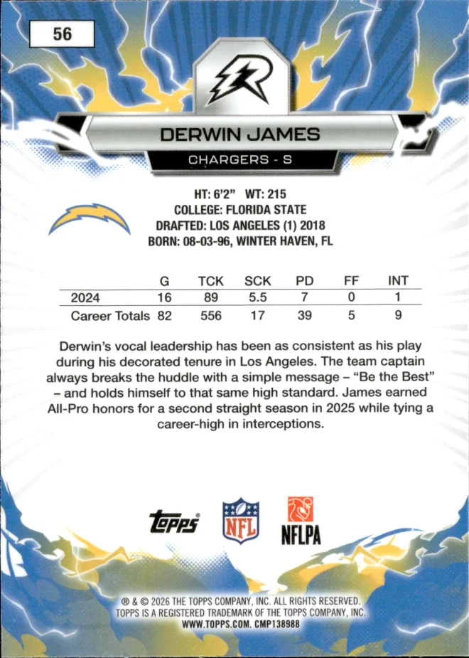 Derwin James card back