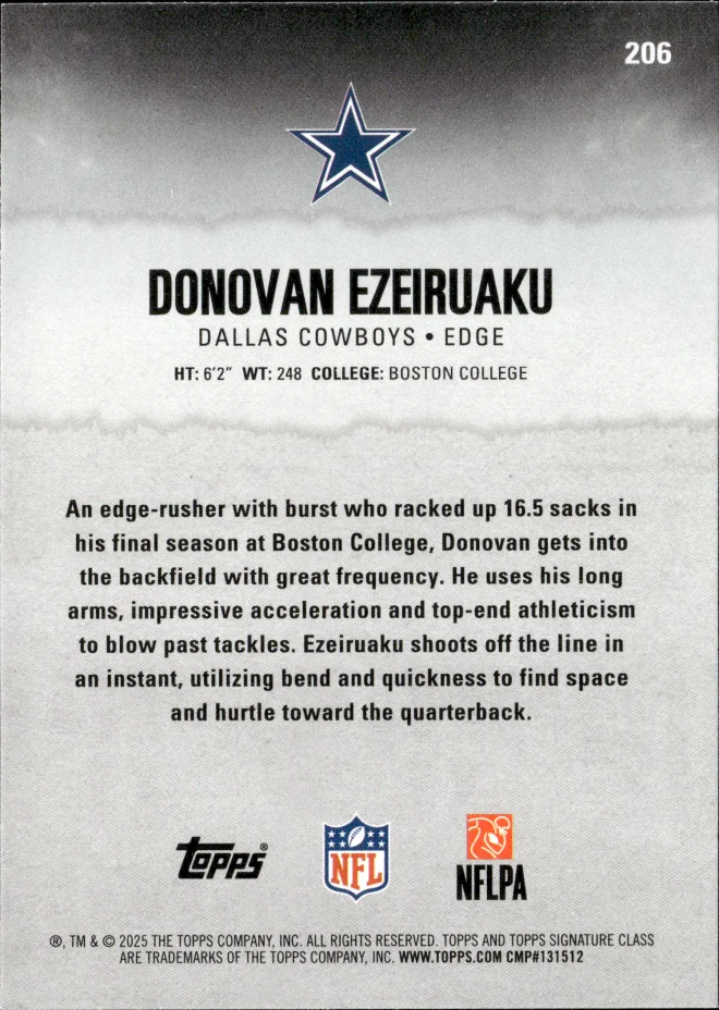 Donovan Ezeiruaku card back