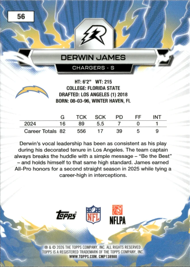 Derwin James card back