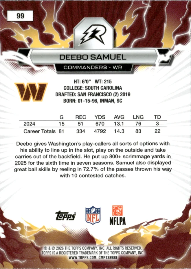 Deebo Samuel card back