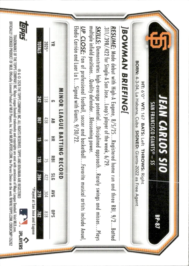 Jean Carlos Sio card back