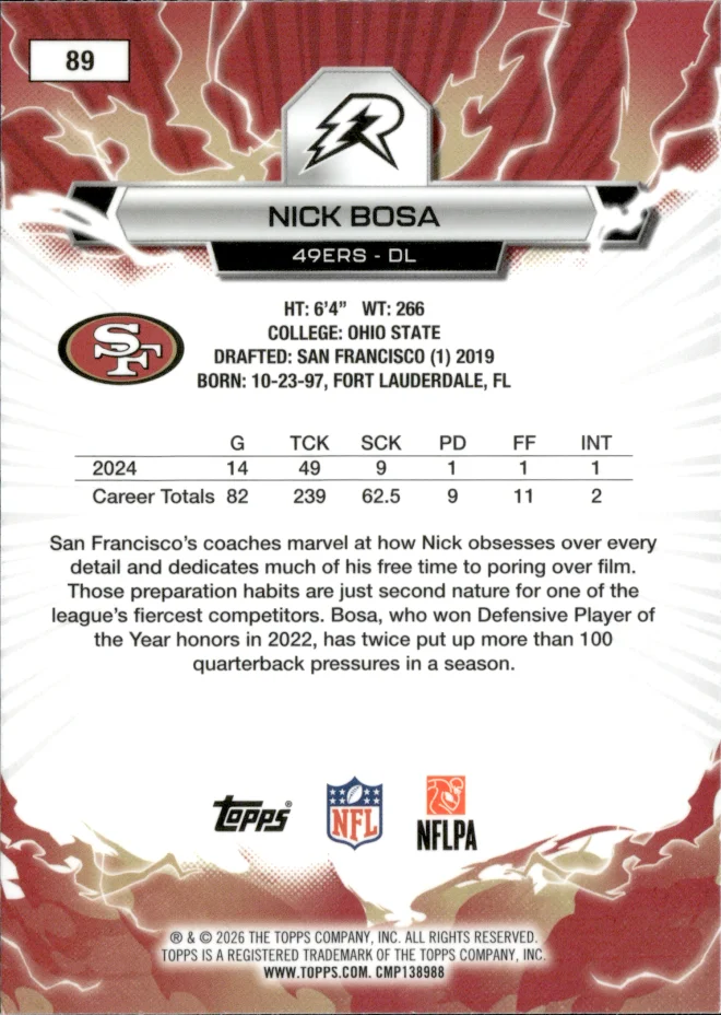 Nick Bosa card back