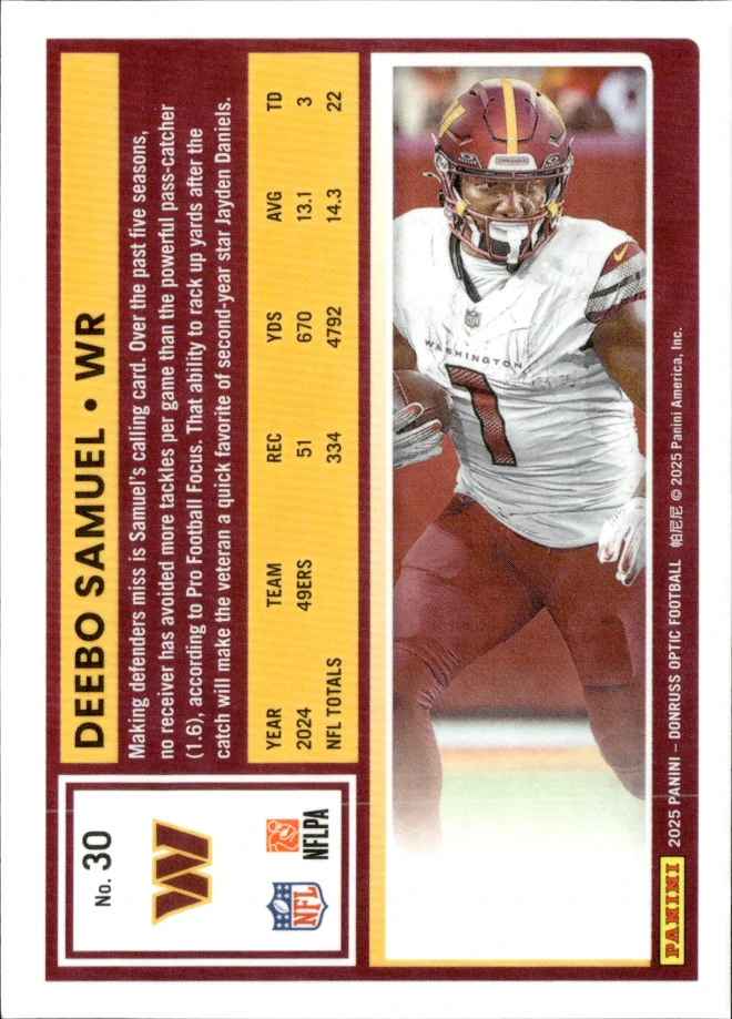 Deebo Samuel card back
