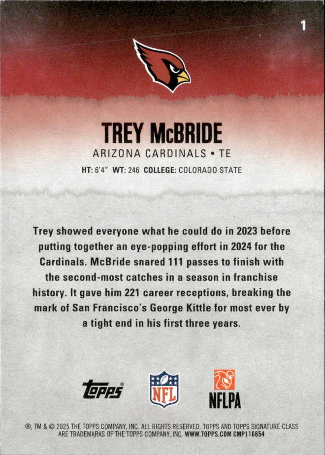 Trey McBride card back