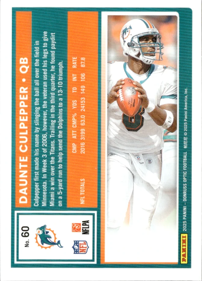 Daunte Culpepper card back