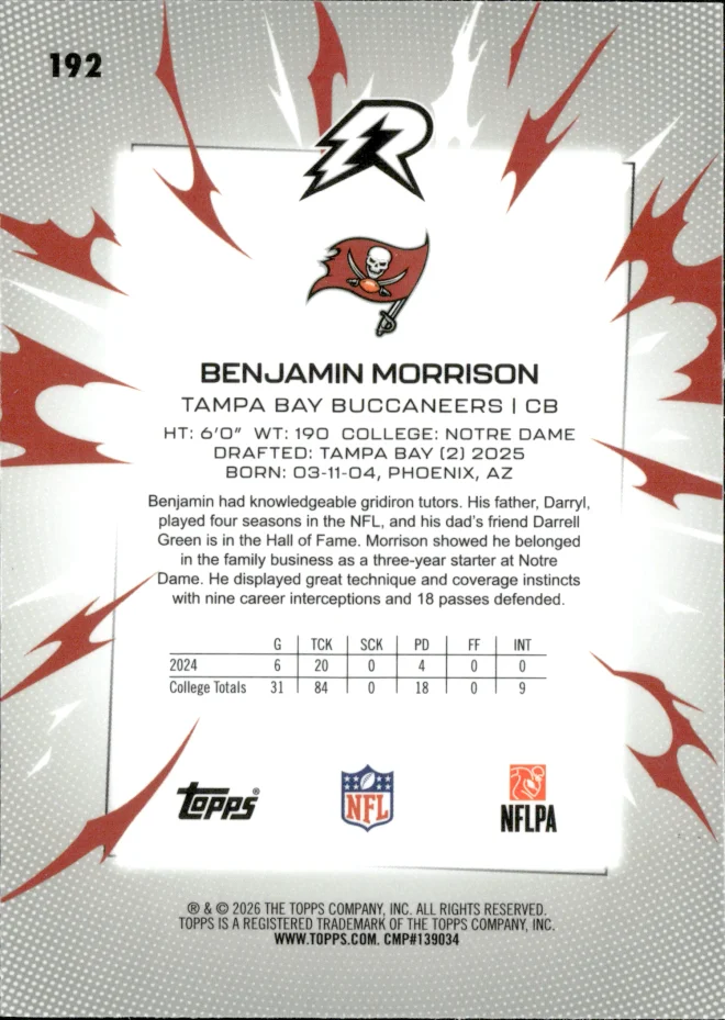 Benjamin Morrison card back