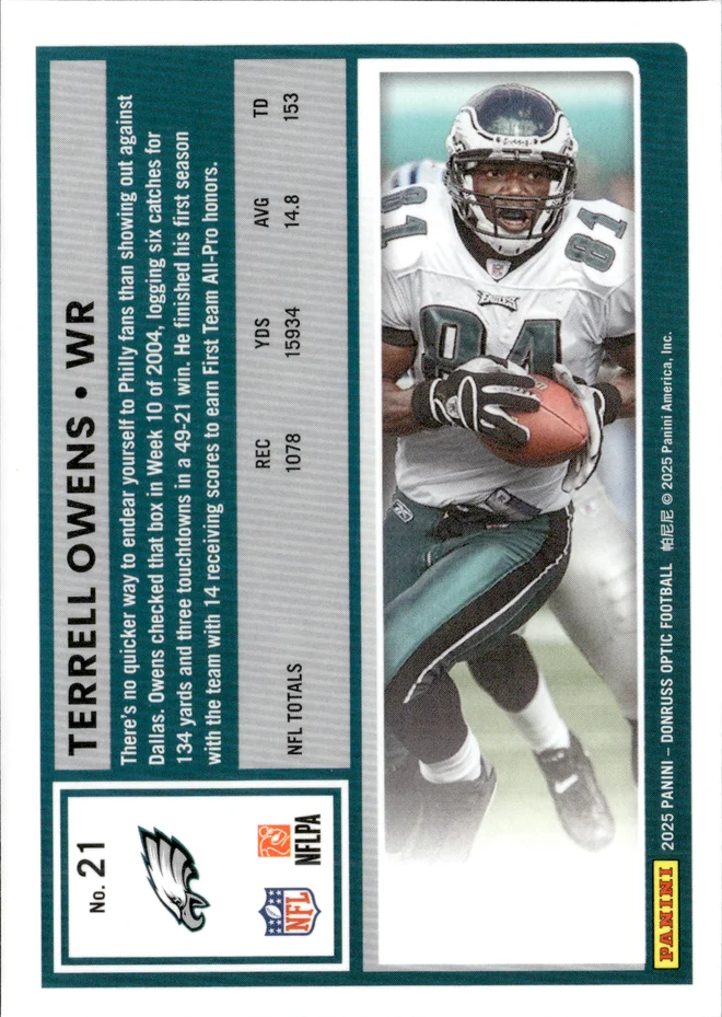 Terrell Owens card back