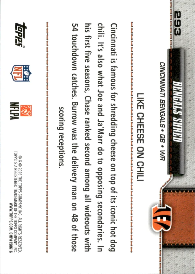 Ja'Marr Chase / Joe Burrow card back