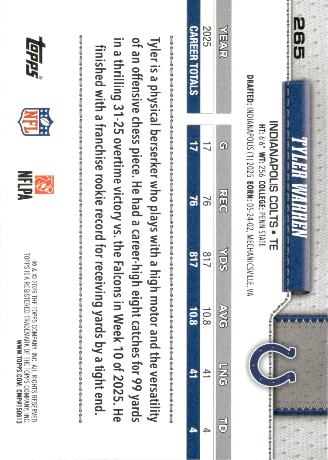 Tyler Warren card back
