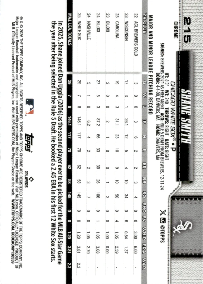 Shane Smith card back