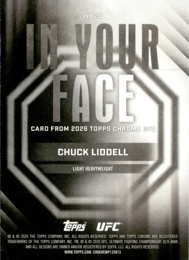 Chuck Liddell card back