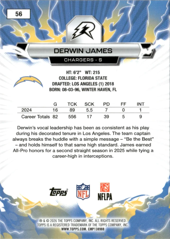 Derwin James card back