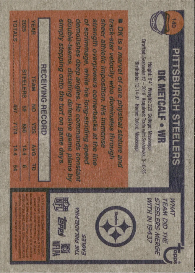 DK Metcalf card back
