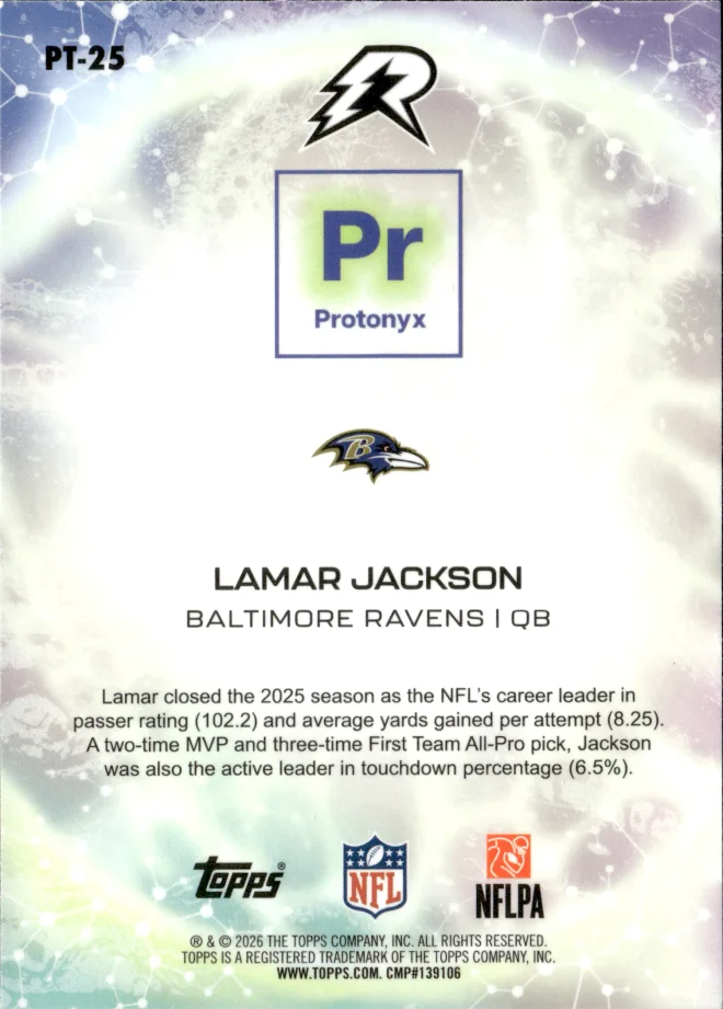 Lamar Jackson card back